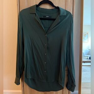 Quince Forest Green Silk Shirt